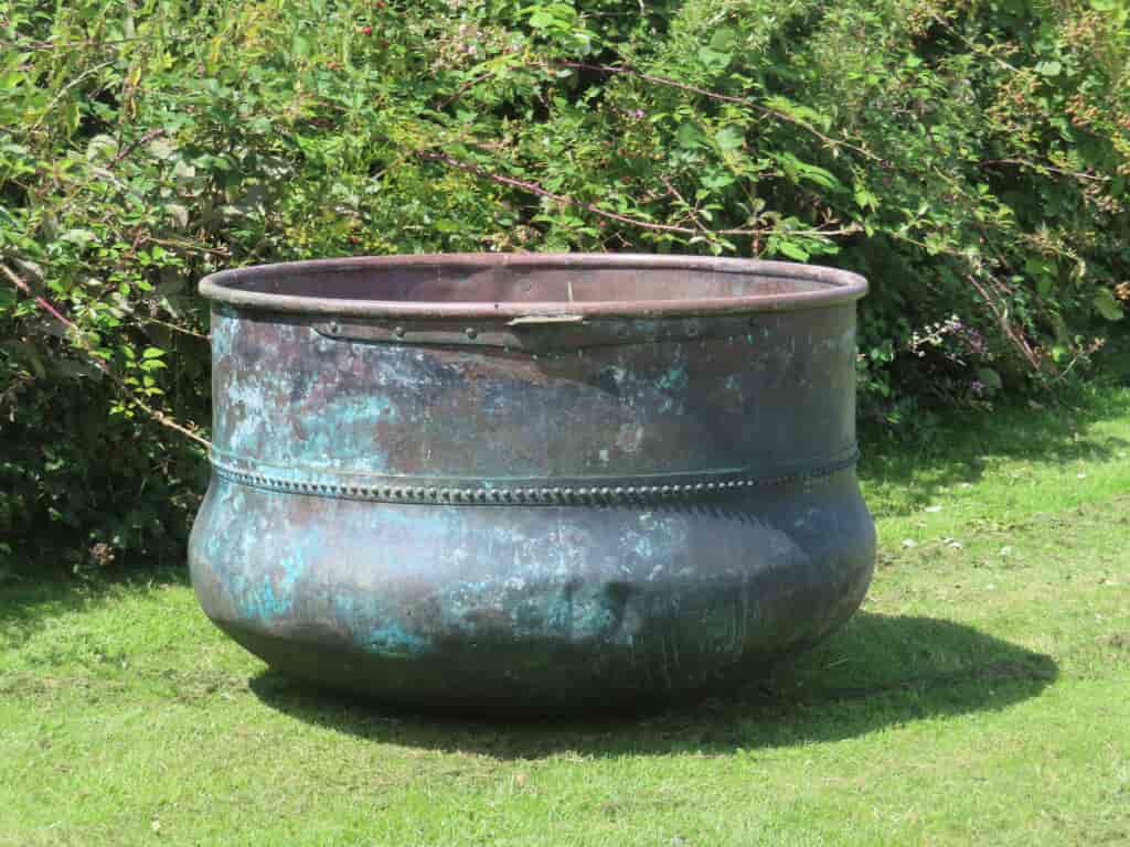 large-round-copper-planter